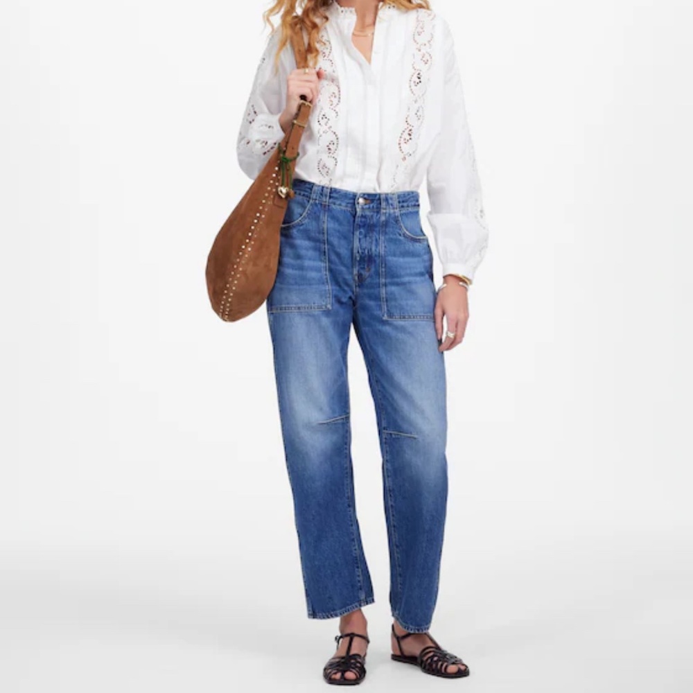 Madewell The Darted Barrel-Leg Jean Size 24